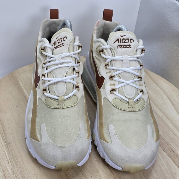 Womens Size 9 - Nike Air Max 270 React Lace Up Athletic Shoe AT6174-700 Beige - Picture 4 of 9